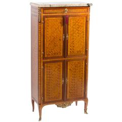 Used French Kingwood Parquetry Cabinet, circa 1880