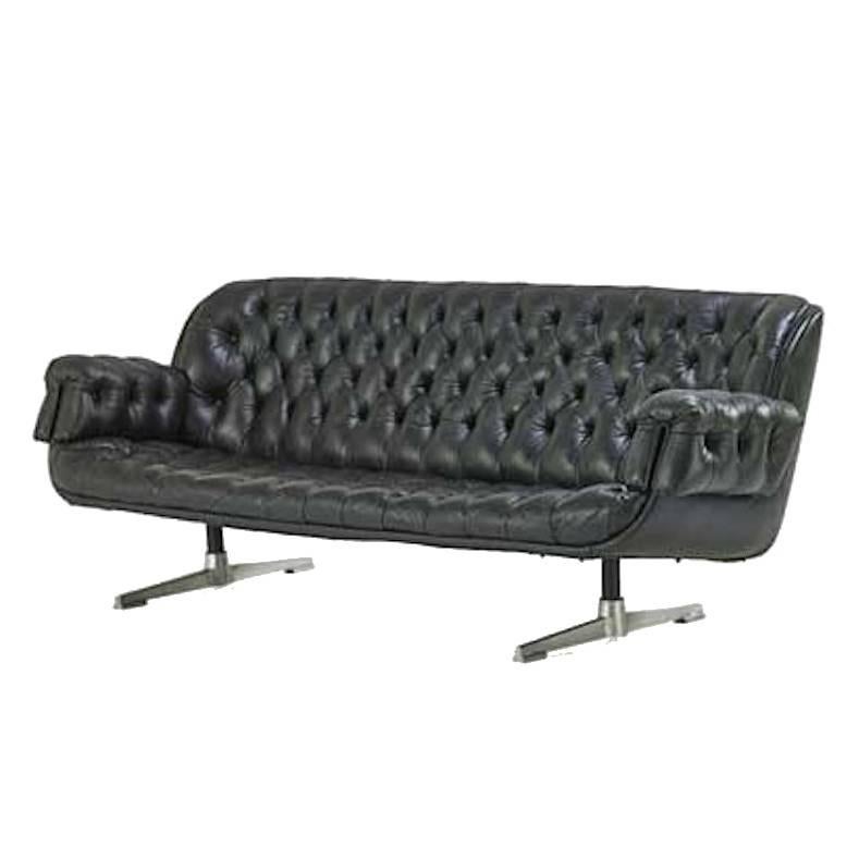 Robert Haussmann Mid-Century Leather Sofa For Sale