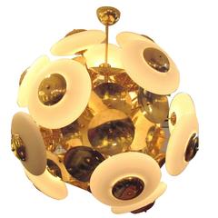Sculptural Italian Modern Brass and Glass Sputnik Chandelier With 45 Arms 2