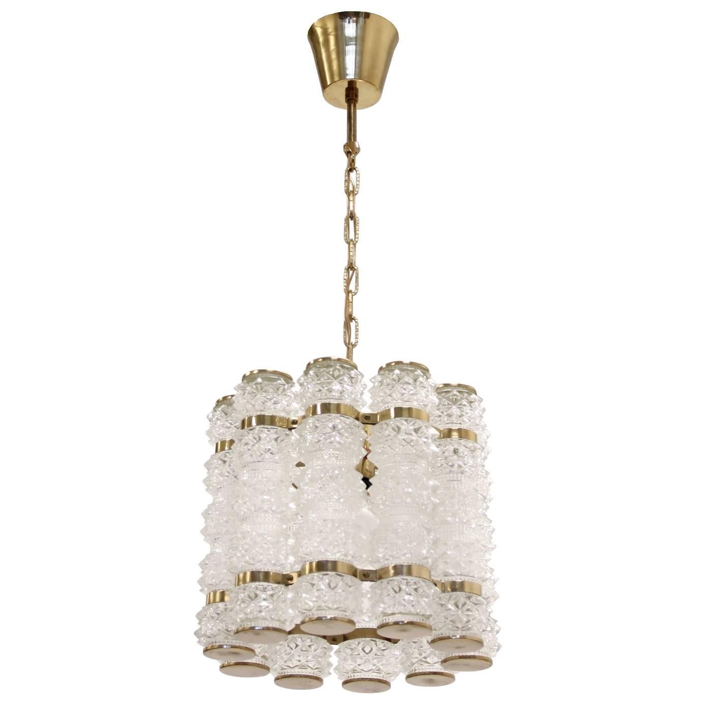 Meraviglioso lampadario di metà secolo in ottone, anni '70