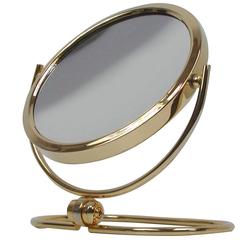 Mid-Century German Brass Vanity Table Mirror, 1950s