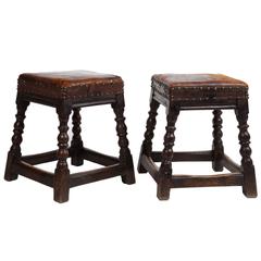 Pair of 19th Century English Oak Stools 7