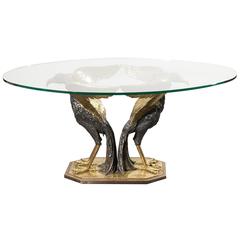 Jacques Duval-Brasseur, Rare 1970s Bird Bronze Table 8