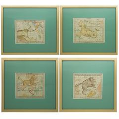 Antique Set of Four 18th Century French Celestial Map Engravings