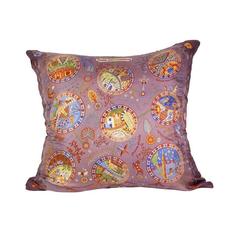 Hermès 'Escales Mediterrannes' Silk Scarf Pillow with Cashmere Backing