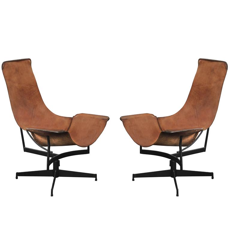 Pair of Swivelling Sling Chairs by William Katavolos at 1stDibs