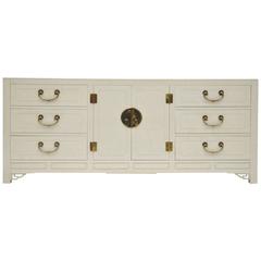Mid-Century 1970s Asian Inspired White Furniture Company Chest 10
