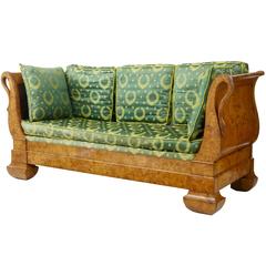 Antique Stunning 19th Century Swedish Carved Birch Daybed Sofa