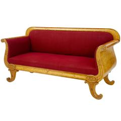 Beautiful 19th Century Swedish Carved Birch Sofa