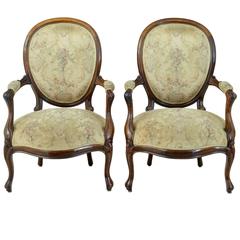 Pair of 19th Century French Rosewood Armchairs