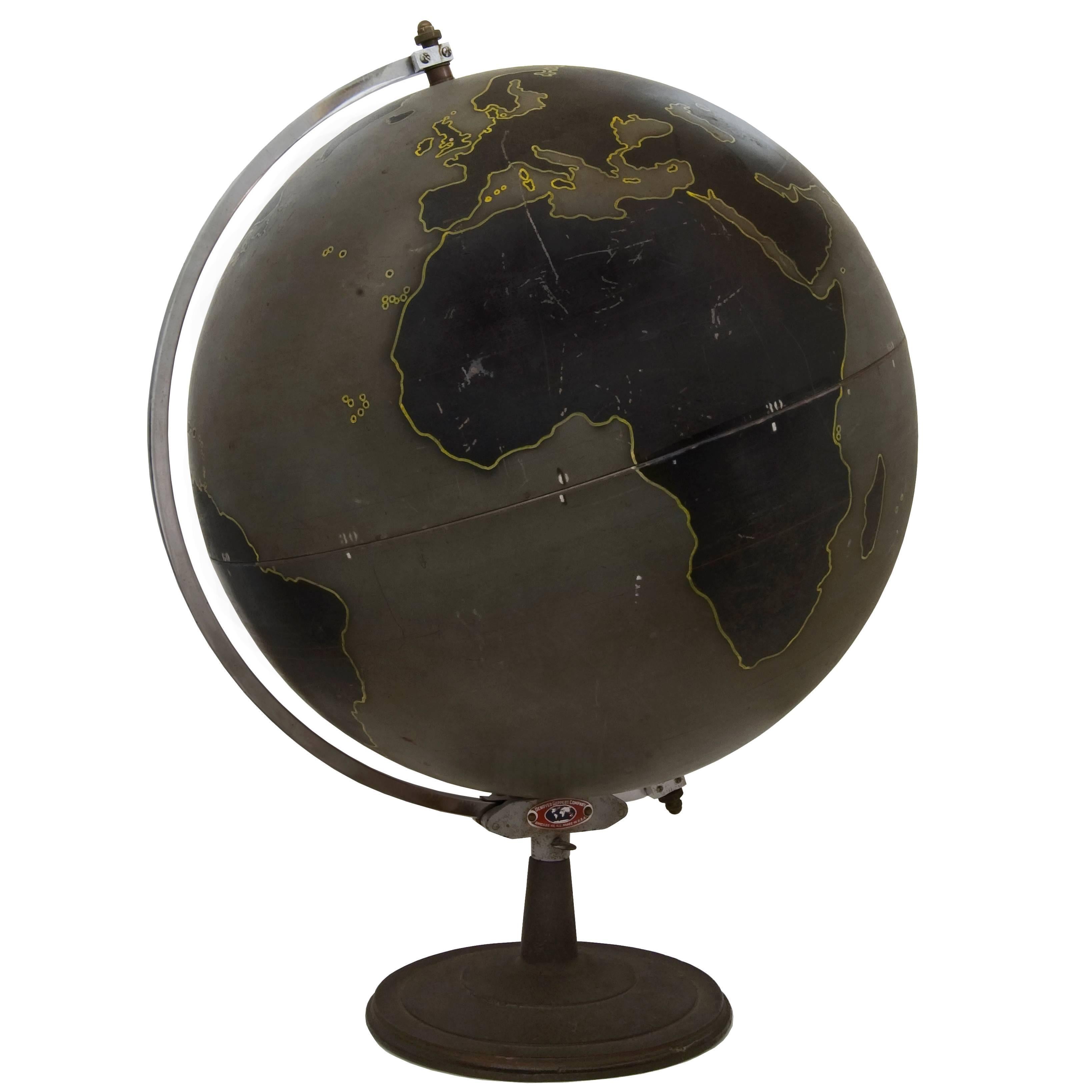 American Military Slated Globe, circa 1944 For Sale
