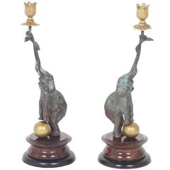 Sophisticated Mid-Century Pair of Elephant Candleholders 10