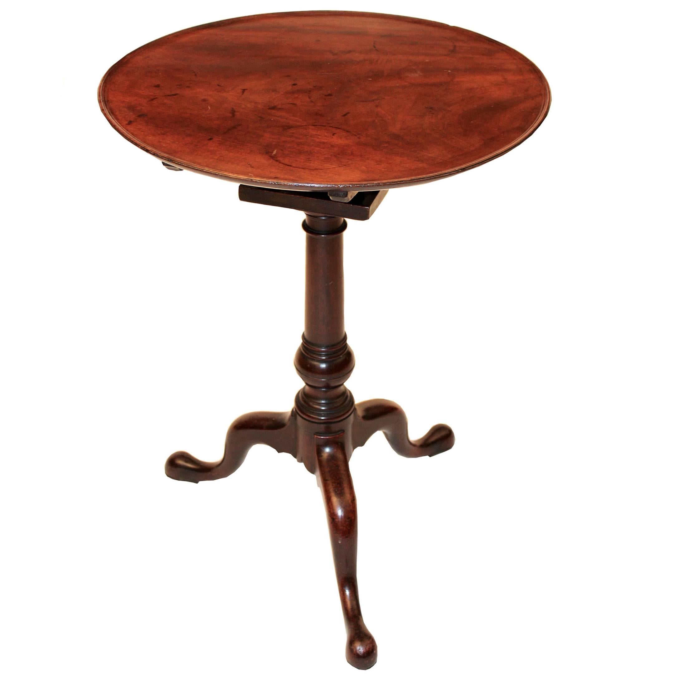 Mahogany Queen Anne Candle Stand For Sale