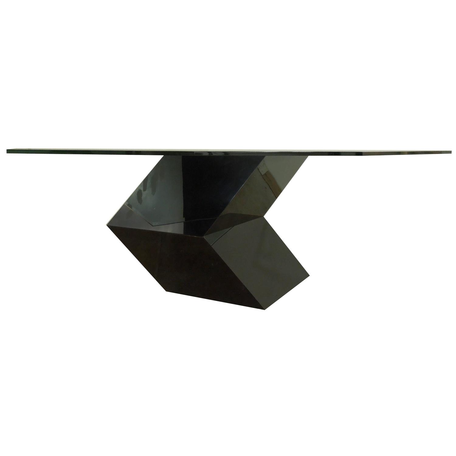 1970s Tzoid Modern Plexiglass Dining Table With Diamond Glass 1970s Tzoid Modern Plexiglass Dining Table With Diamond Glass Top At 1stdibs