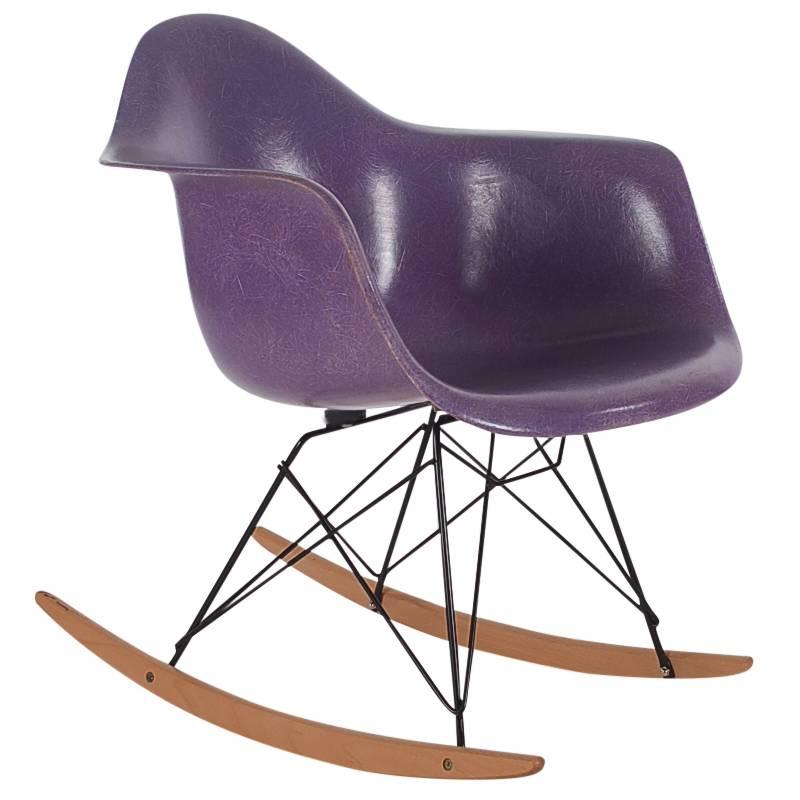 Charles Eames for Herman Miller Purple Fiberglass Lounge Rocking Chair Rar