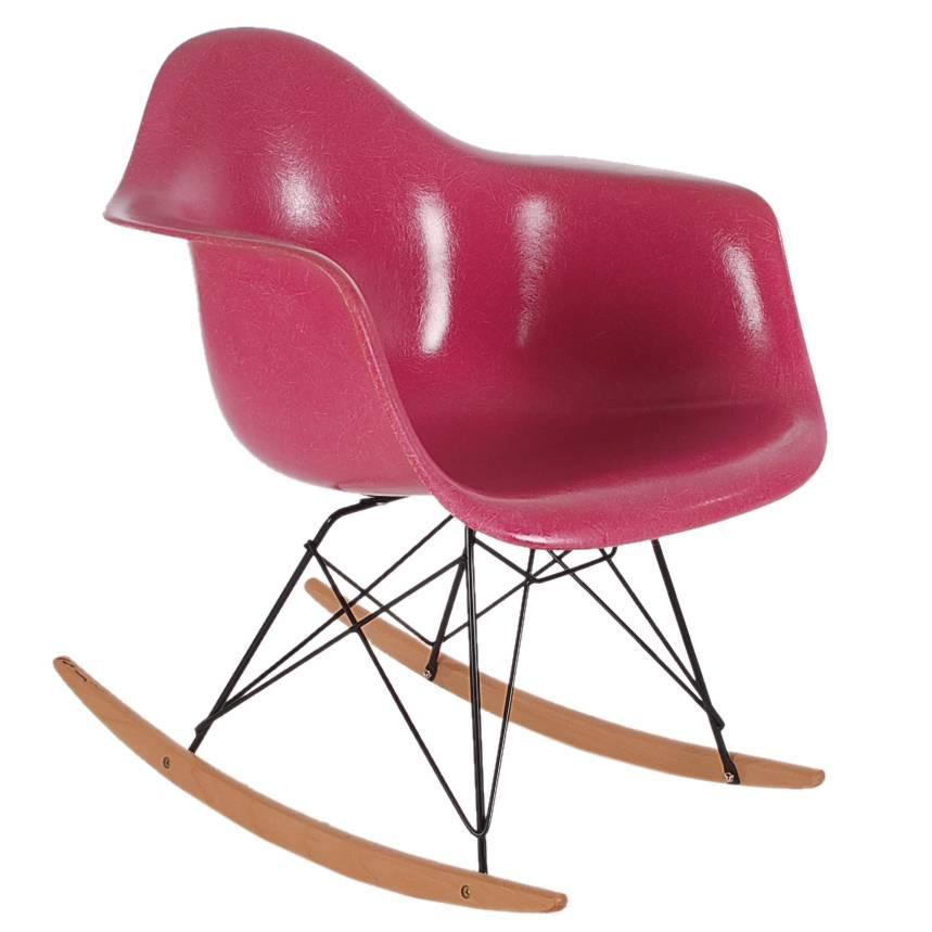Charles Eames for Herman Miller Pink Fiberglass Lounge Rocking Chair Rar