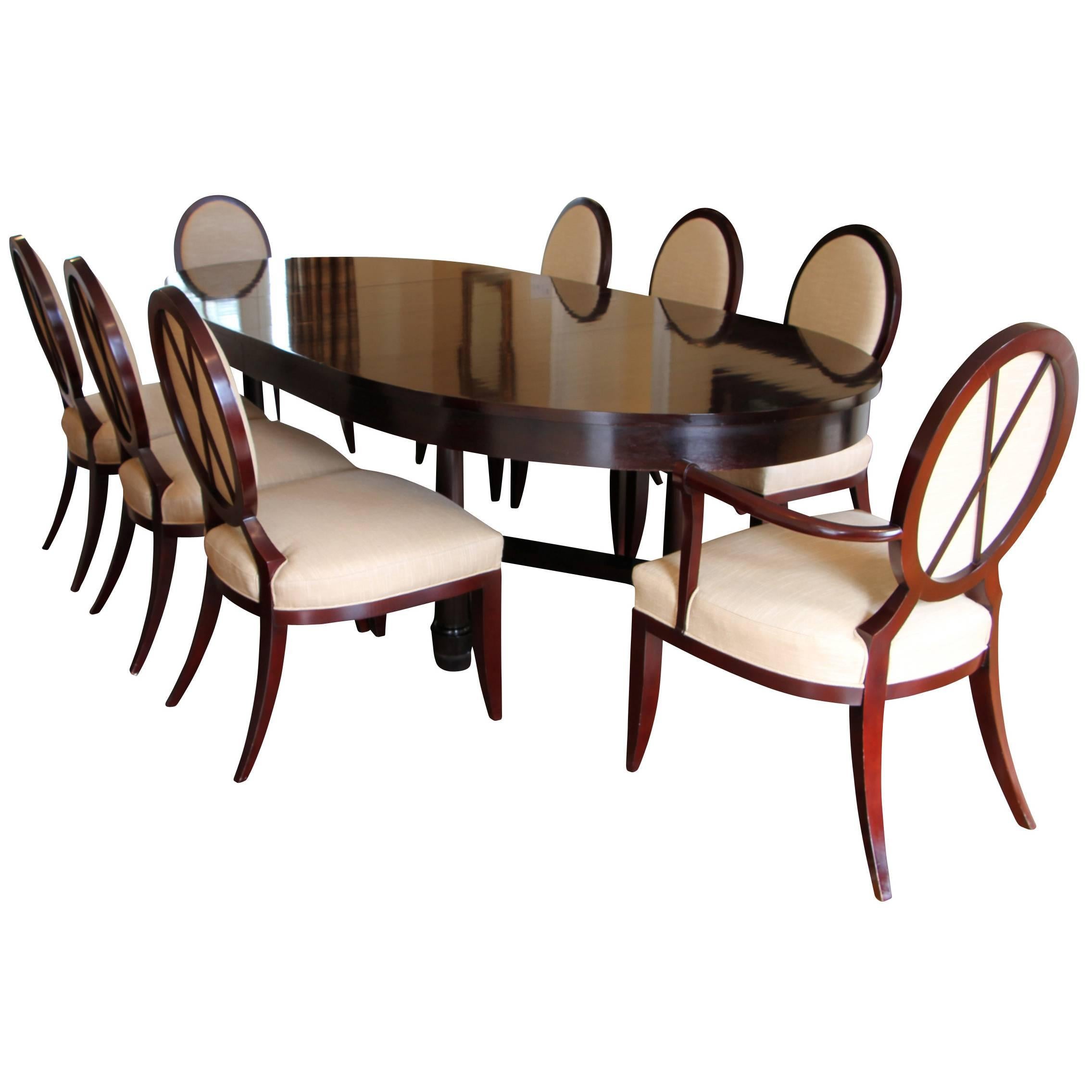 Dining Table with X-Back Dining Chairs by Barbara Barry for Baker Furniture
