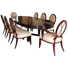 Dining Table with X-Back Dining Chairs by Barbara Barry for Baker Furniture