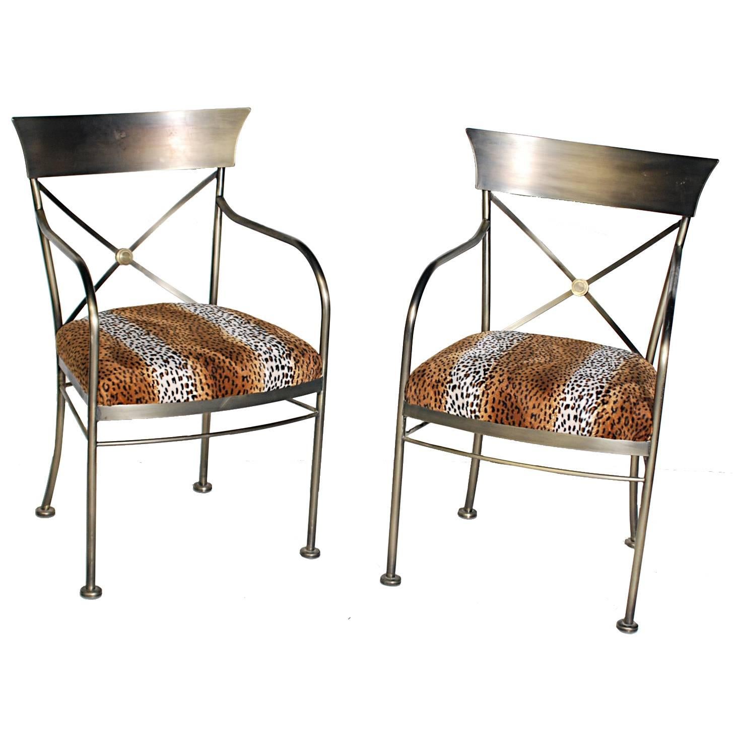 Pair of DIA Design Institute of America Klismos Chairs For Sale