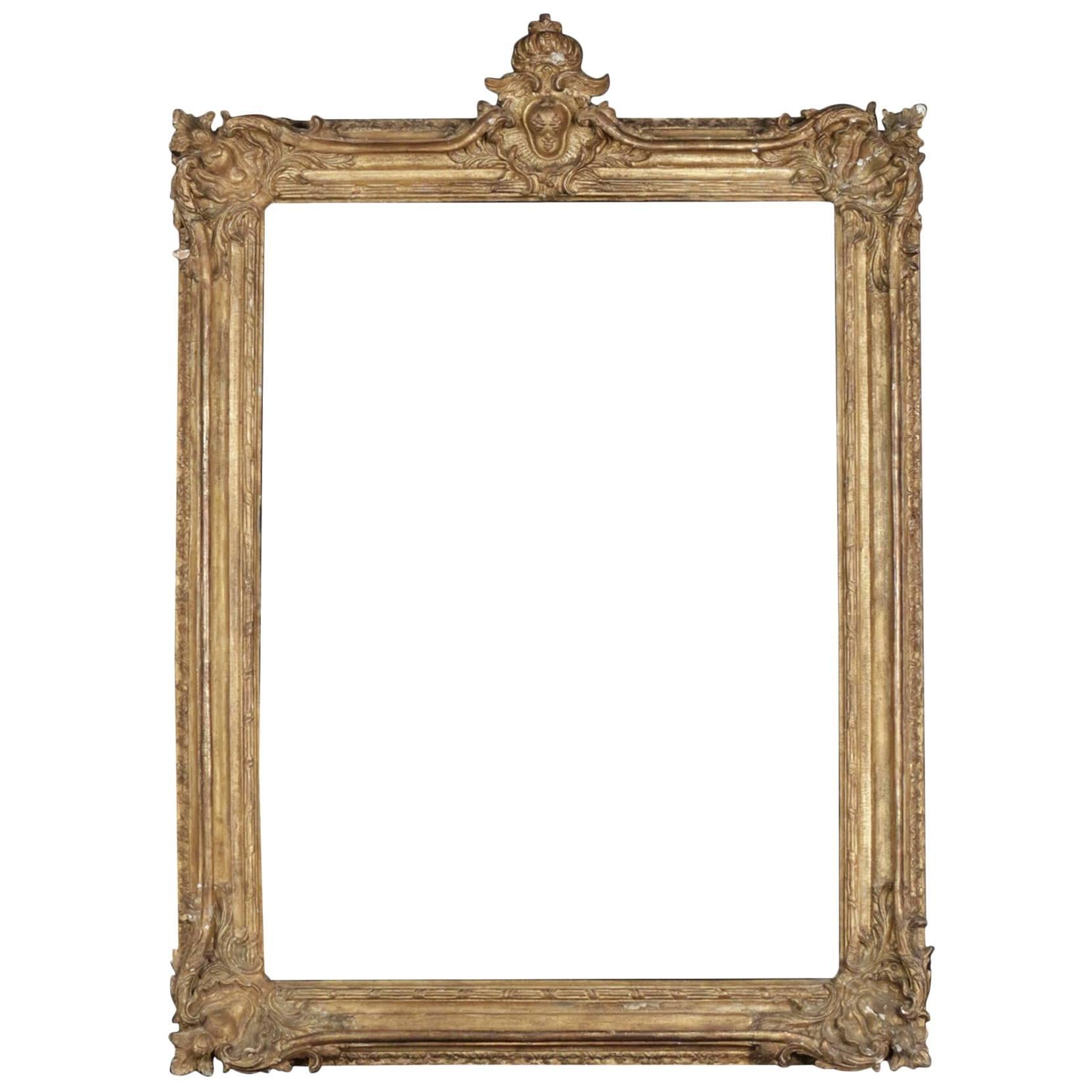 Exceptional Louis XV Period Royal Frame Mounted as Mirror, 18th Century
