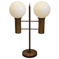 Vintage Brass Library Lamp
