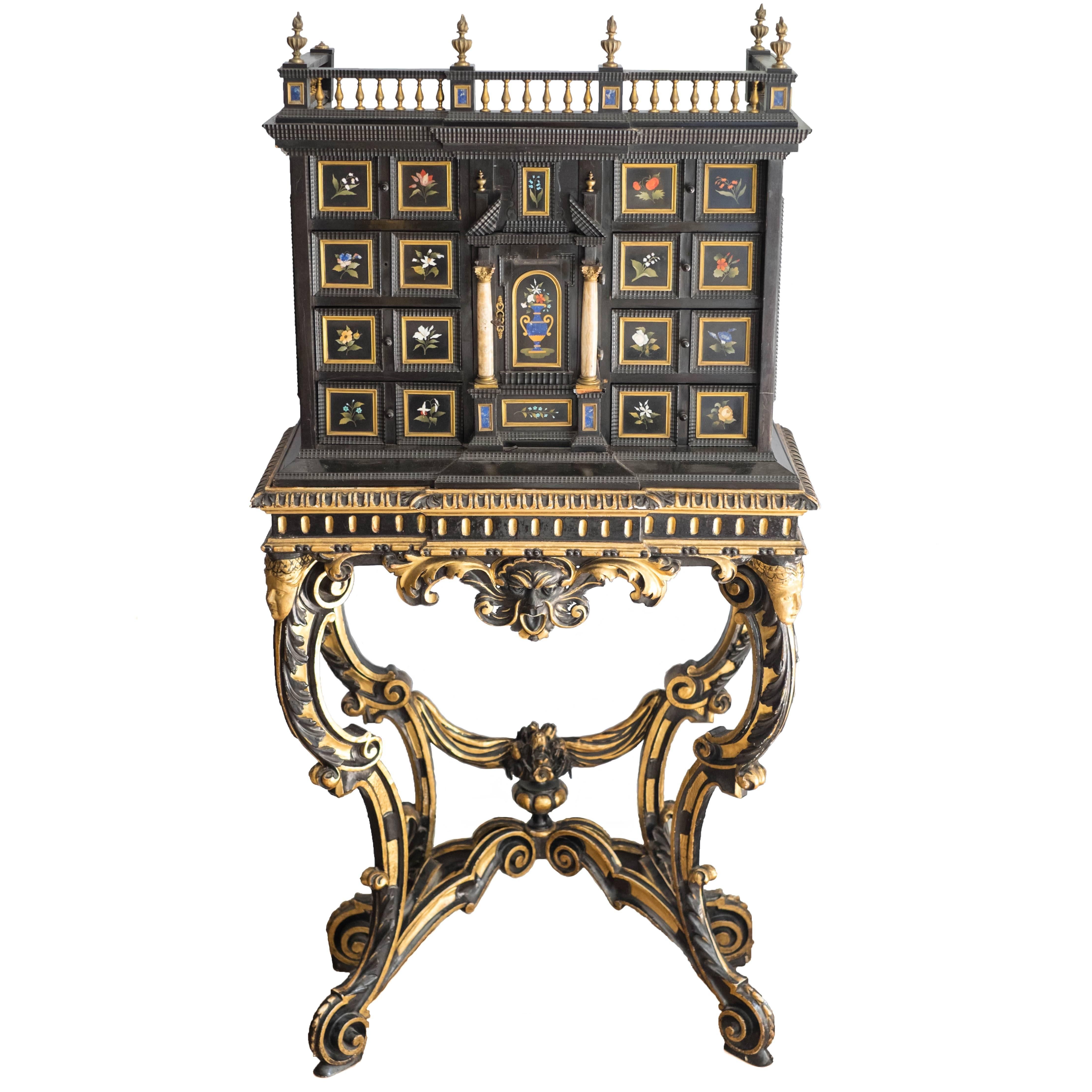 19th Century Florentine Pietra Dura Cabinet