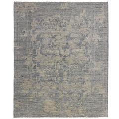 Contemporary Abstract Rug with Modern Erased Pattern and Transitional Style