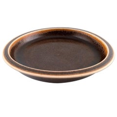 Retro Saxbo, Large Ceramic Dish or Bowl, Beautiful Brown Glaze