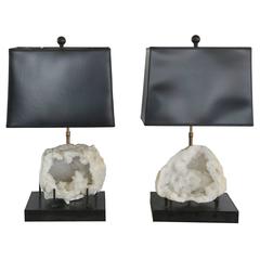 Geode Lamps on Iron Base