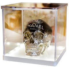 Skull Chanel in Polished Chrome under Plexiglass Led Box Limited Edition, 2016