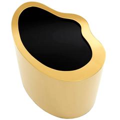 Side Table Gold and Black Glass Top
