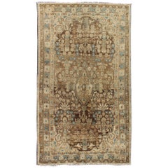Persian Mahal Rug with Brown and Blue