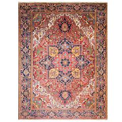 Chromatic Antique Persian Heriz Carpet