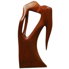 Modernist Carved Ifit Wood Sculpture