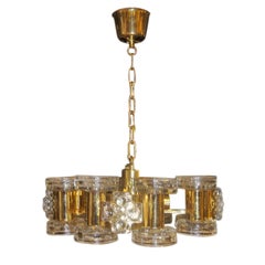 Used Moderne Molded Glass Chandelier