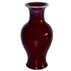 Antique Qing Dynasty Sang de Boeuf Chinese Porcelain Hall Vase