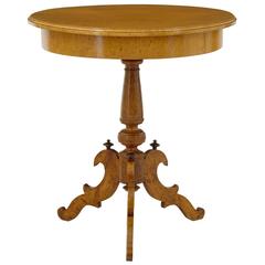 19th Century Small Swedish Burr Birch Oval Occasional Table