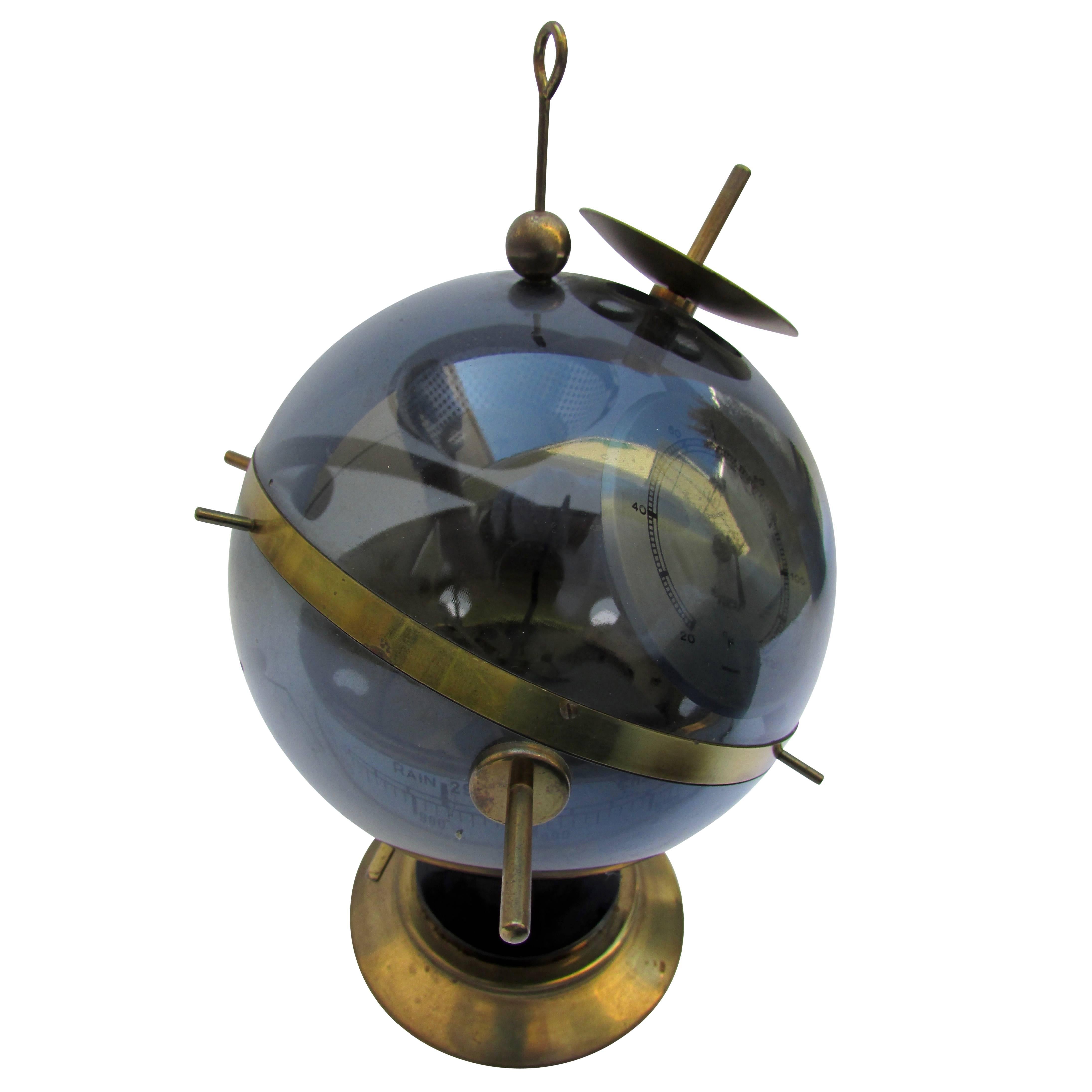 Midcentury Sputnik Weather Station Barometer