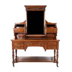 Antique Top-Quality Scottish Walnut Dressing Table, circa 1890