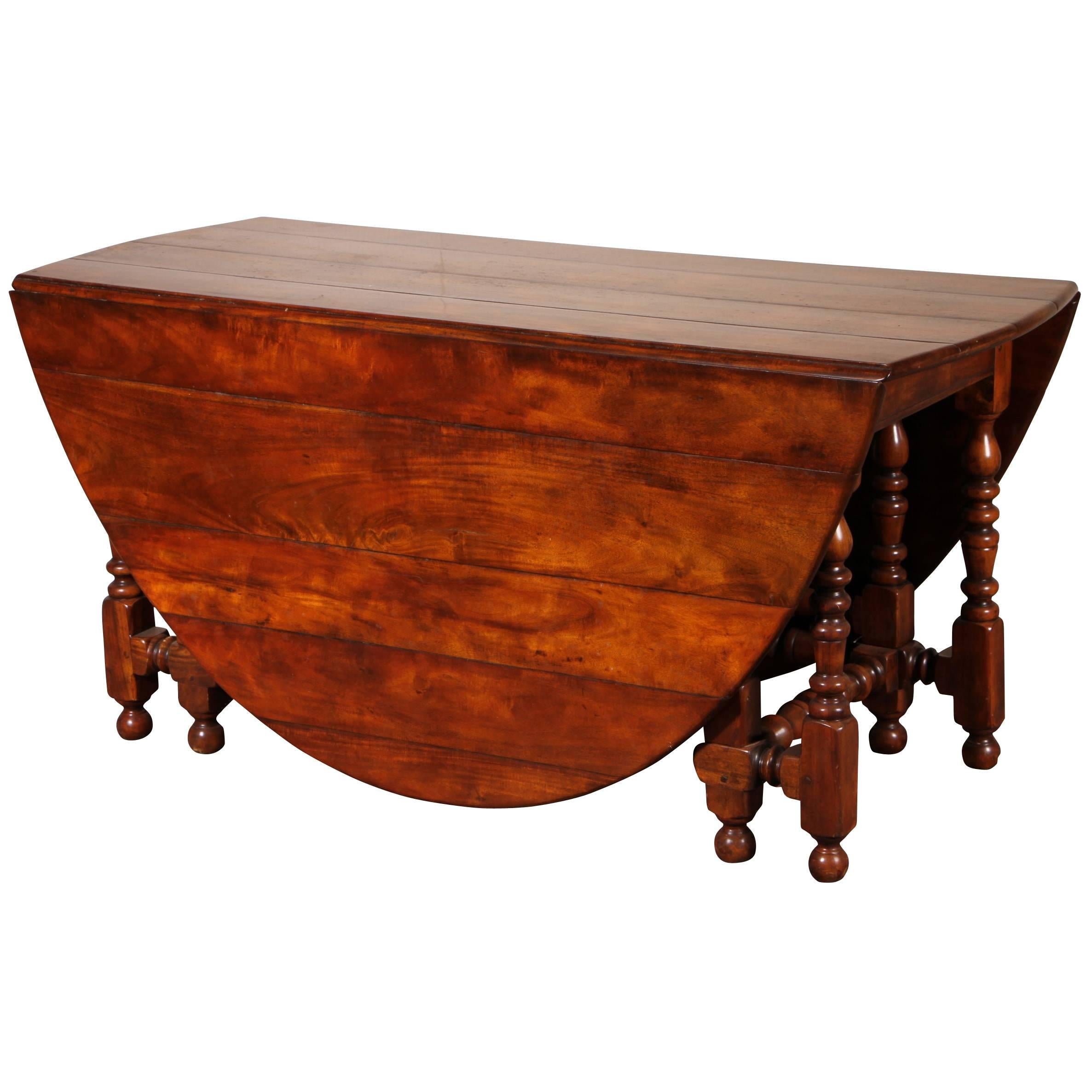 Solid Walnut English Drop-Leaf Tavern Table