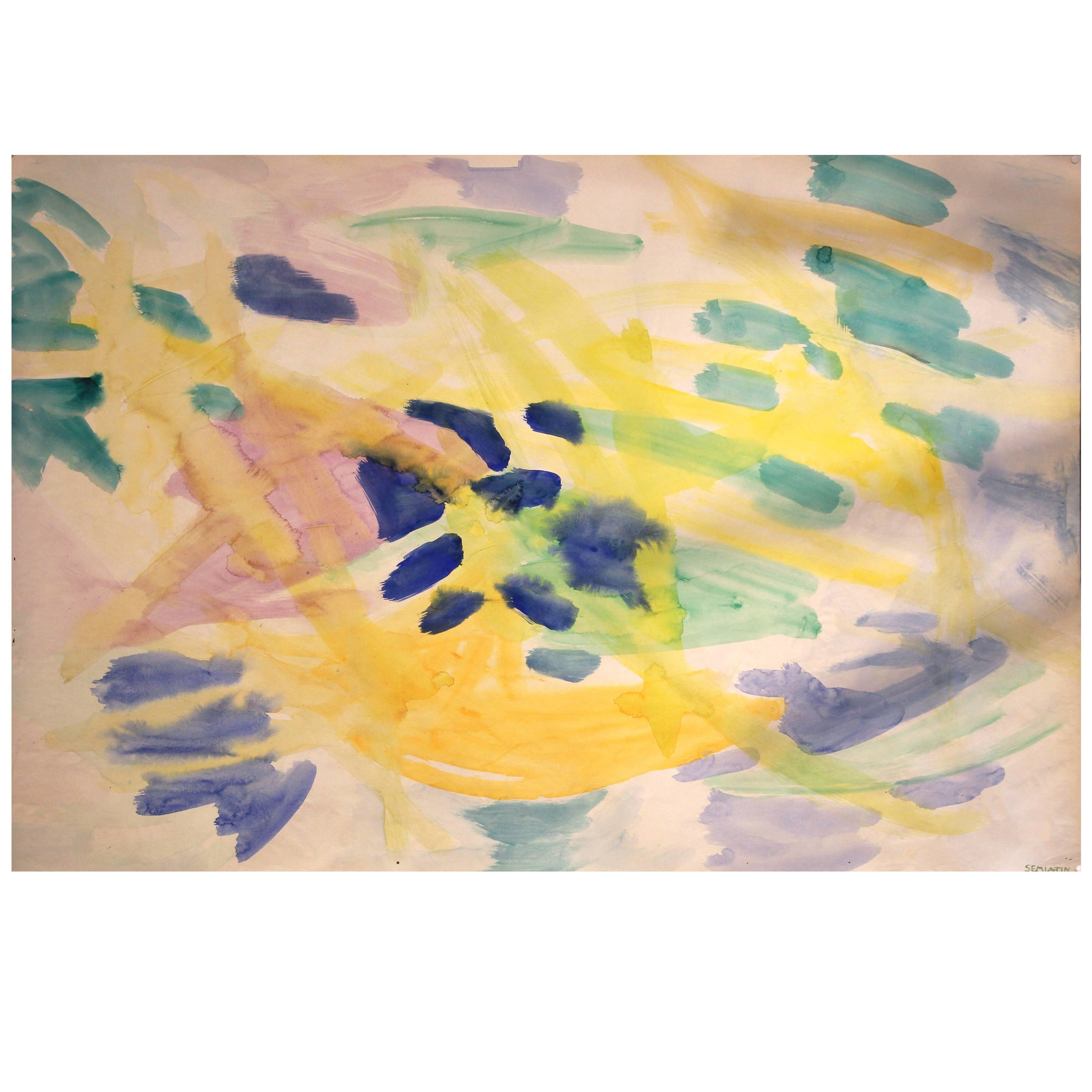 Jacob Semiatin Pintura, Acuarela, circa 1950-1962, EE.UU.