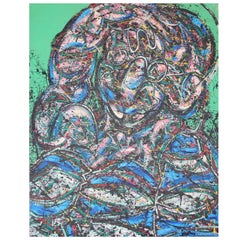 Patrick Danion Peinture, Acrylique sur Wood, Signée, circa 1987, France