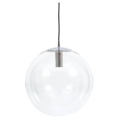Very Large Limburg Clear Glass Ball Pendant Light
