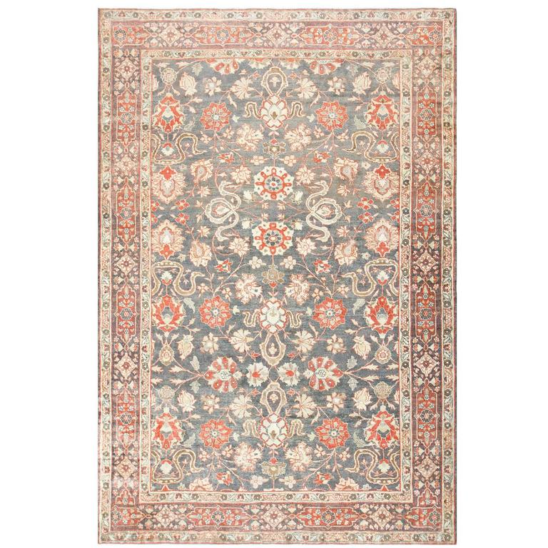 Beautiful Grey Antique Persian Tabriz Rug For Sale at 1stdibs