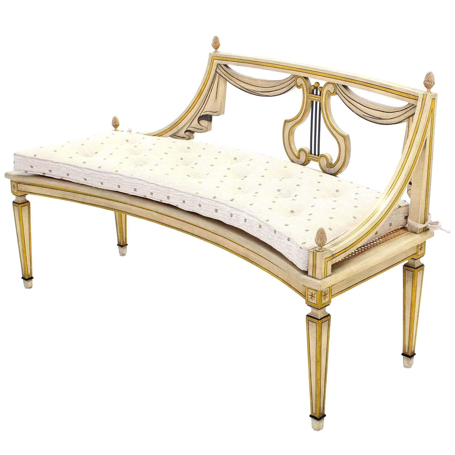 French Provincial Style Curved Bench Recamier New Upholstery For Sale At 1stdibs
