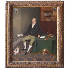 Exceptional Painting of a Gentleman and His Dogs
