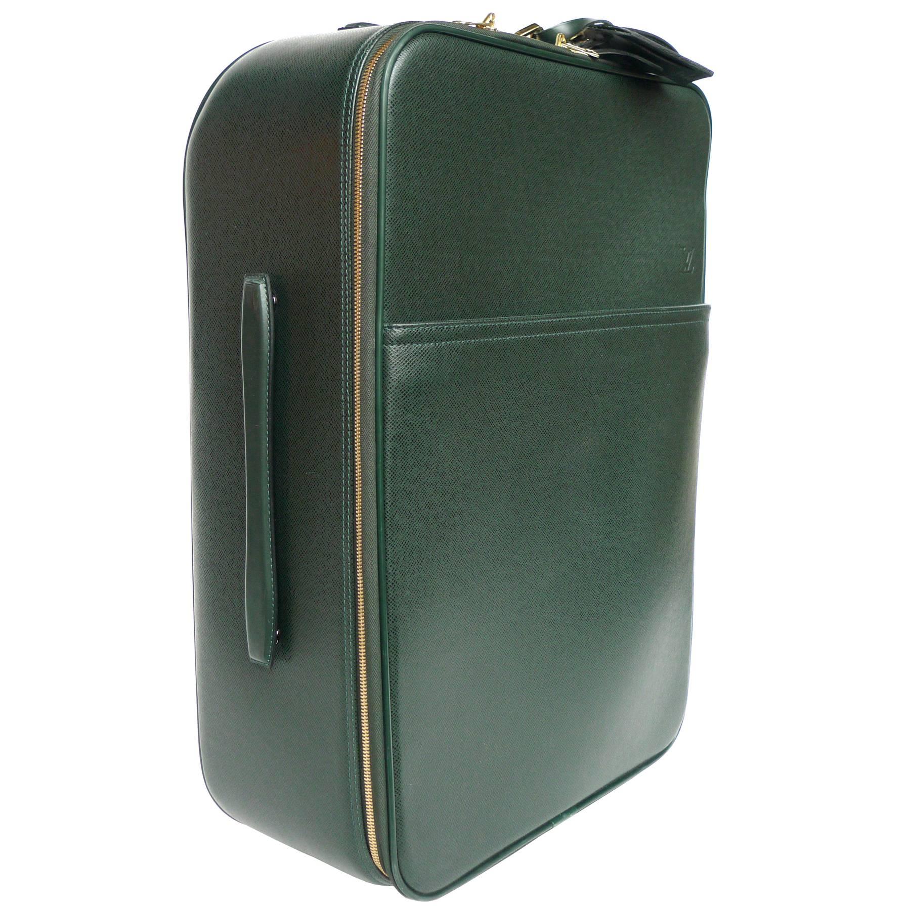 Louis Vuitton Green Pégase 55 Taiga Leather Travel Suitcase