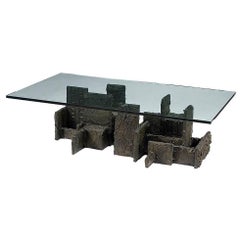 Retro Sculpted Bronze Coffee Table by Paul Evans