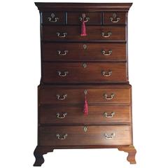 Antique Large Chest on Chest Drawers Mahogany Victorian 19th Century