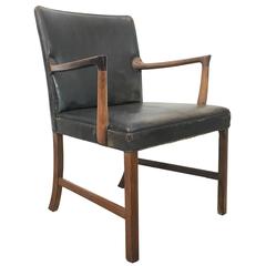 Ole Wanscher for A. J. Iversen Rosewood Armchair with Original Leather